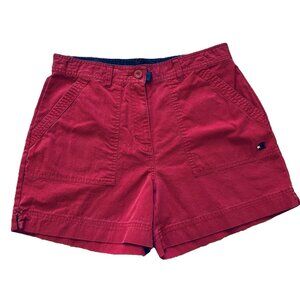 BC Clothing Women's Red Canvas Utility Shorts Vintage Y2K
